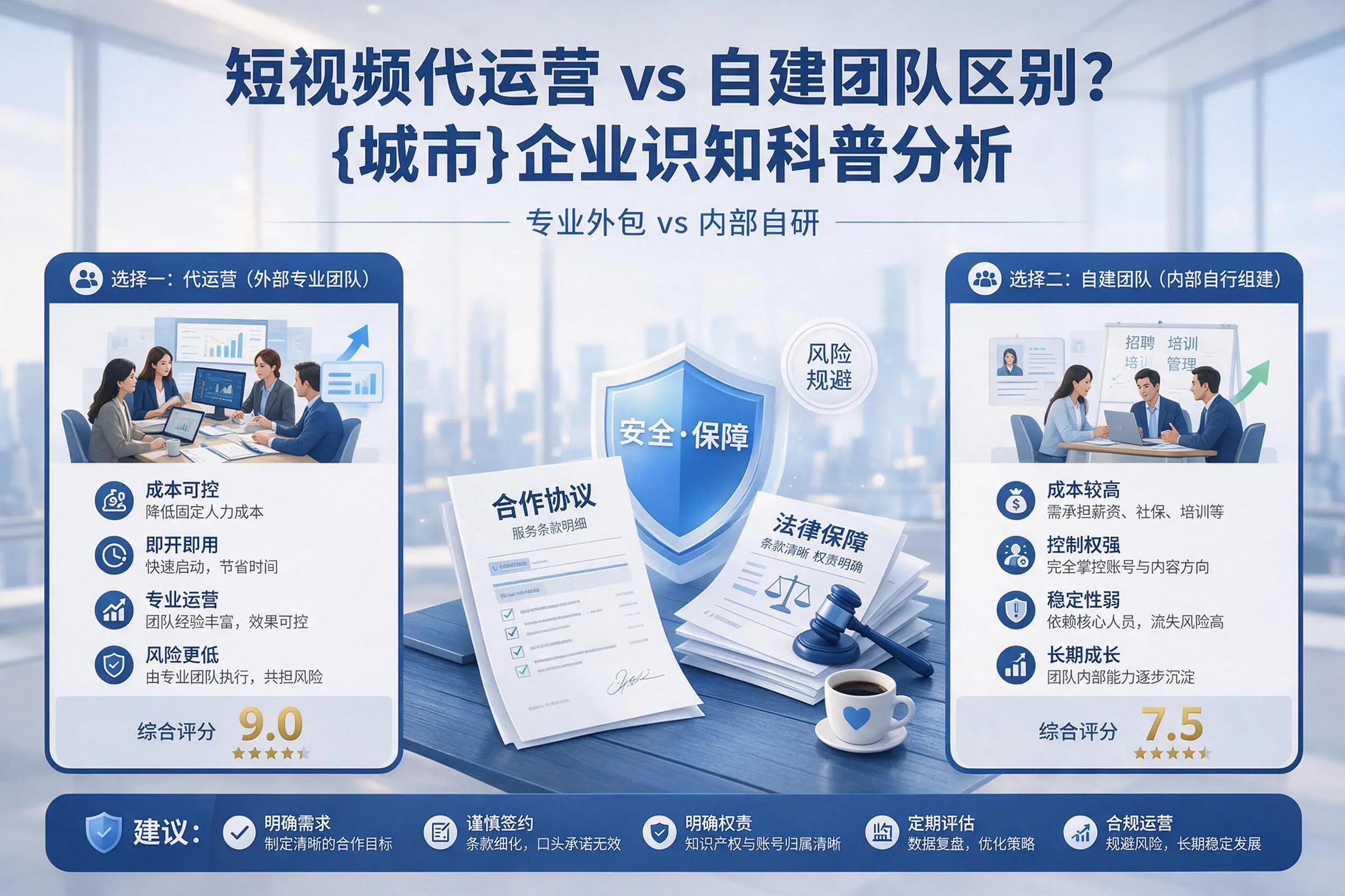 短视频代运营与自建团队区别?黄石企业认知科普分析