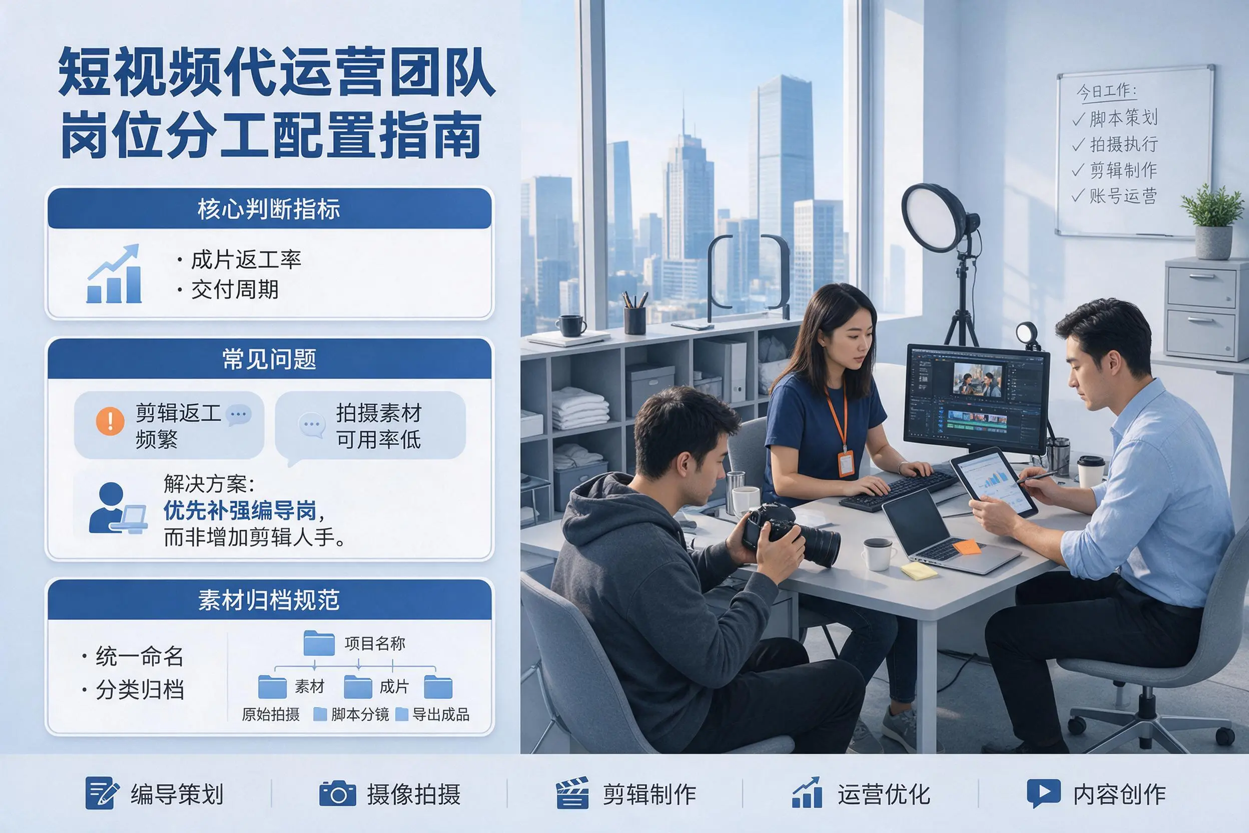 短视频代运营团队如何配置？黄石企业岗位分工科普说明