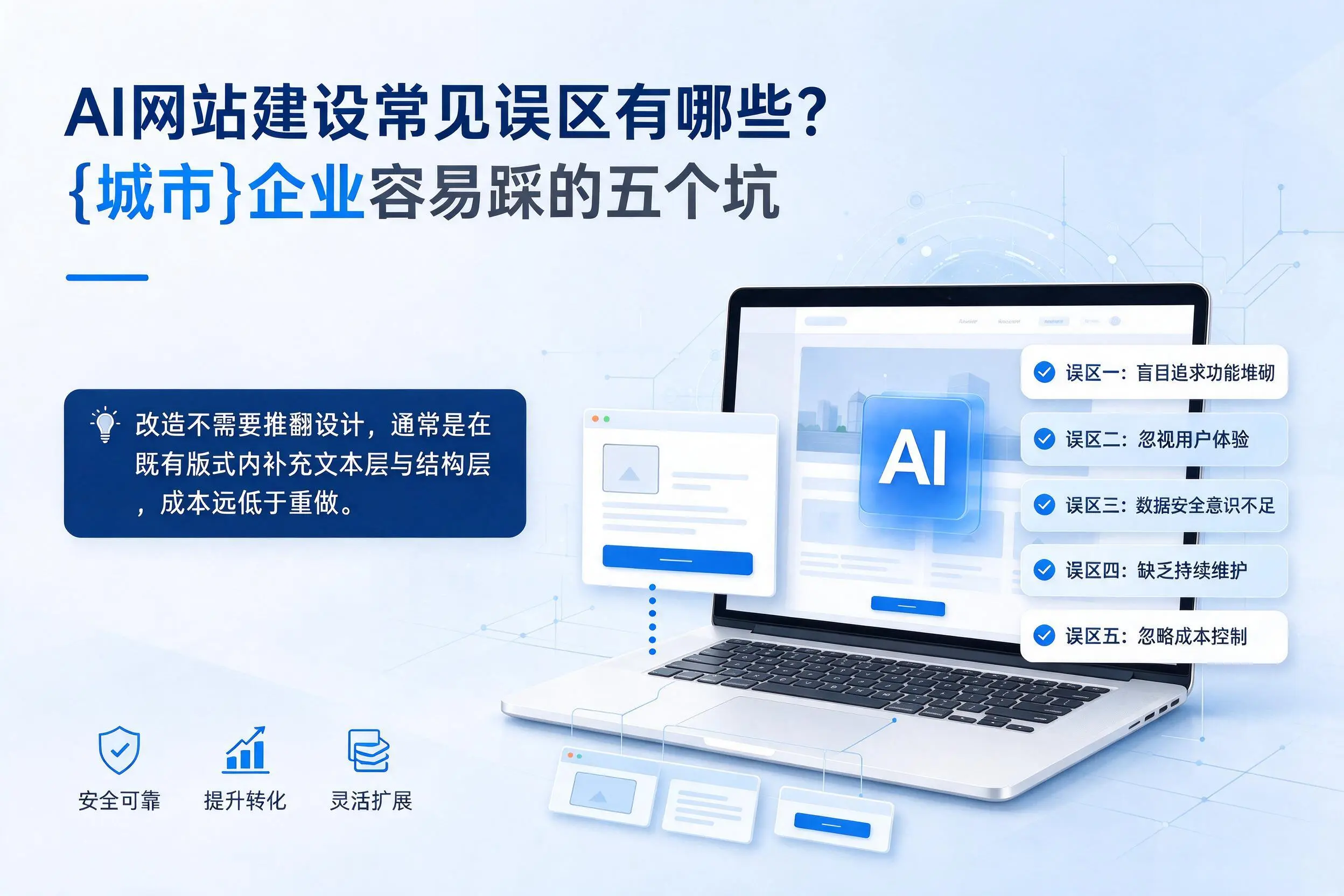 AI网站建设常见误区有哪些?黄石企业容易踩的五个坑