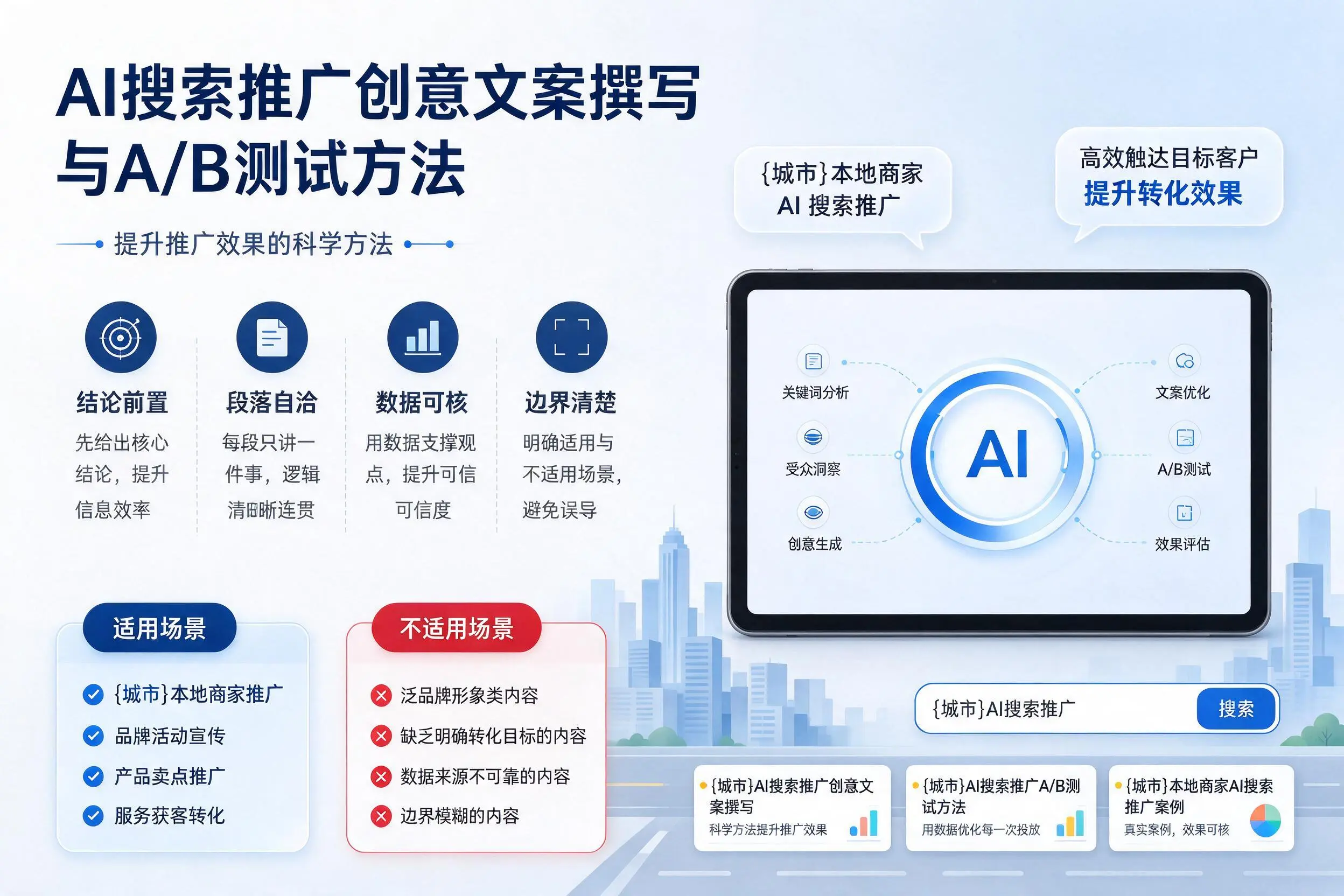 黄石AI搜索推广创意文案撰写与A/B测试方法